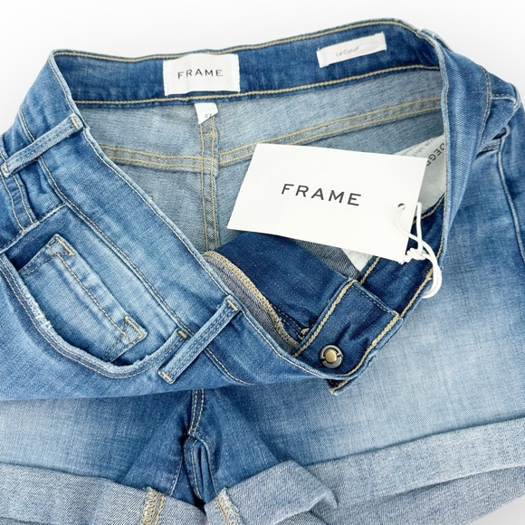 FRAME DENIM NWT LE Cutoff Cuffed Short in Ashcroft Wash- size 27 - Picture 5 of 11